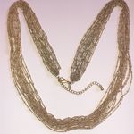 Premier Designs  Soft Satin Gold Tone Multi Strand Boho Necklace Photo 0