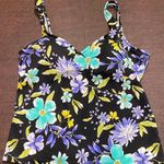 Jantzen Classics Blue Purple Floral‎ Tankini Top Size 12 Photo 0
