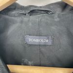 TOMBOLINI Black Real Leather Button Front Jacket Blazer Womens Size 40 Photo 1