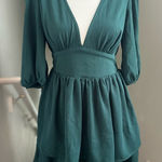 Asos Women's Emerald Green Mini Dress Open Back Size 4 Petite Holidays Christmas Photo 0