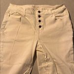 Maurice's Maurice’s white jeans with cream color stitching Straight leg Mid Rise Size 16 Photo 1