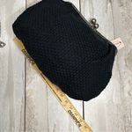 Navy Blue Crochet Knit Clutch Removable Crossbody Chain Strap Boho Chic Metro Black Photo 4