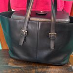 Ralph Lauren Vintage Black Leather tote Handbag Photo 3