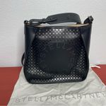 Stella McCartney Black Laser Cut Faux Leather Crossbody Bag Photo 7