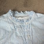 Crown & Ivy  Light Blue/White Striped Eyelet Cotton Dress SIZE XL Photo 3