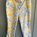 Liz Claiborne  Women’s size 18 Emma Floral Ankle Jeans in Yellow and Cool Blue Photo 0
