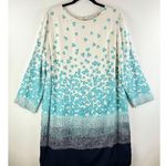 Boden Womens Dress Blue Black Azelea Ombre Silk Floral Mini Shift Tunic Size 16 Photo 2