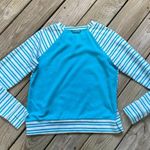 Lululemon  Women's Voyage Pullover Top 100% Tencel Silk Blue Stripe Size 10 Photo 1