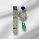 Whitney Kelly Sterling Silver Lapis Lace Agate Chrysoprase Pendant Photo 5