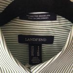 Lands' End Land’s End Wrinkle Free Striped 3/4 Sleeve Dress Shirt Photo 5