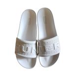 Hunter Slides White Logo Pool Beach Sandals Women's Size UK 6 US 8 Photo 1