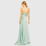 Mac Duggal NWT Strapless Feather Detail Satin Gown in Seafoam 2 Photo 6