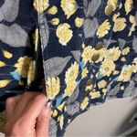 Norm Thompson Vintage Corduroy snap button down shirt jacket floral print Yellow Photo 4