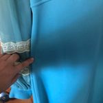 Vintage baby blue lace chiffon sleeves 60/70s maxi dress Size M Photo 12