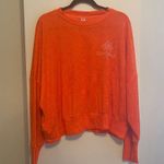 Old Navy  Orange Loose Cropped Long-Sleeve Performance Slub-Knit Terry Sweatshirt Photo 1