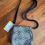 Black White Geometric Printed Flap Stud Clasp Crossbody Fashion Purse Photo 1