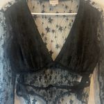 Le lis  black sheer long sleeve bodysuit Medium Photo 4