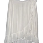 White Wrap Skirt with Ruffles‎ Flowy Rayon Cotton Fairy Coquette Girly Size L Photo 0