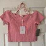 WAYF Barbie pink off the shoulder crop top, size medium Photo 1