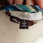 Halo Asymmetric Hem Sheer Womens Top Sz S Boho Tank Rainbow Tunic Button Flowy Photo 6