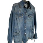 Free People Moonchild Denim Jean Jacket Shacket Oversized XS Photo 2