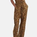 Zimmermann  Amelie Tie Shoulder 100% Silk Jumpsuit Leopard Print Size Small/6 Photo 0