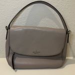 Kate Spade Jackson Gray Taupe Soft Pebbled Leather Medium Flap Crossbody Bag Photo 3