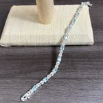 Sterling Silver Blue & White Topaz Tennis Bracelet Photo 3