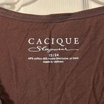 Cacique NWT Sleepwear Short Sleeve Brown Lace Tee 22/24 Photo 1