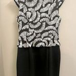 Ann Taylor Fitted Soft Black White Sleeveless Womens Dress 10 Business Casual Photo 0