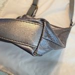 The Sak  Iris Metallic Silver Leather Crossbody Bag Purse Bird Floral Lining Photo 9