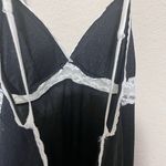 Victoria's Secret New  Babydoll Short Nightgown Sz M Black Glitter Sparkle Lace Photo 4