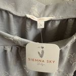 Ces Femme Boho Textured Elegant Fabric Square Neck Light Blue Blouse Photo 7