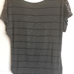 American Dream 2/$15  Striped T Crochet Sz XS Photo 3