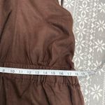 Loft NWOT  Beach Linen Halter Open Back Jumpsuit In‎ Brown Minimalist Size XL Photo 10