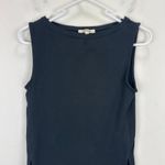 Madewell NEW  Sleeveless Boatneck Side Slit Tee Top Black Minimalist Cotton XS Photo 7