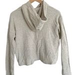 Monrow New Light Gray and Ivory Ribbed Hooded Women's Sweater Casual Size M Size M Photo 5