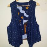 Vintage Handmade Snowman Winter Reversible Vest-Large-Open Front-Cabin-Stars Photo 5