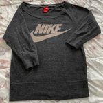 women’s gray Nike swoosh logo 3/4 sleeve organic cotton shirt, size XS Photo 11