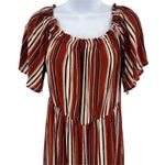 Altar'd State Striped Ruffle Overlay Wide Leg Jumpsuit Romper Medium Photo 38
