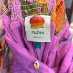 Farm Rio  Womens Mango Macaw Mini Dress Small NWT $185 Long Sleeve Ruffle Orange Photo 7