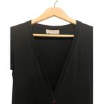 Theodore Beverly Hills Longline Cardigan Women Size Small Black Button Up Jersey Photo 2