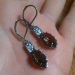 Brazilian Smokey Quartz Stainless Steel Lever Back Earrings Photo 8
