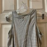 Yogalicious Yogalicous Grey/White Striped Split Back Tank Medium Photo 8