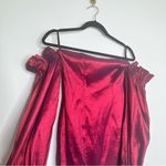 Majorelle Sky Off The Shoulder Metallic Bodycon Mini Dress in Burgundy Red Photo 4