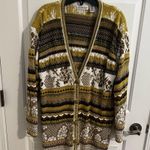Dana Buchman Vintage Gold Brown Glam Long Button Up Cardigan Size M Photo 7