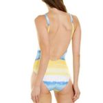 ONIA NEW ‎ Rachel Watercolor Stripe Scoop Back Swimsuit, size M Photo 16