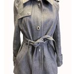 EXPRESS Women's Grey Long Trench Coat Size S SKU 5772 Photo 0