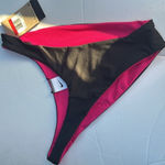 Nike Black and Pink Color Block Reversible Sling Bikini Bottom Size Large Photo 0