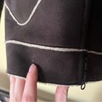 Patagonia Vintage Women's Dark Brown Hooded Faux Suede and Sherpa Jacket Photo 5